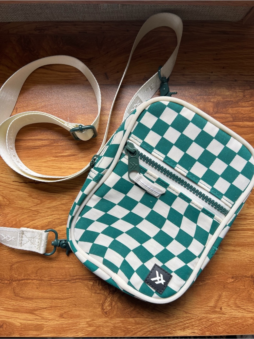 Thread Green Checkered Crossbody Bag